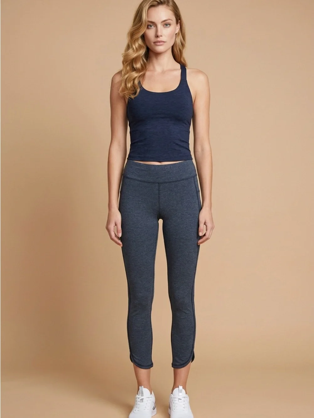Free People Infinity Crop Leggings Heather Navy Blue